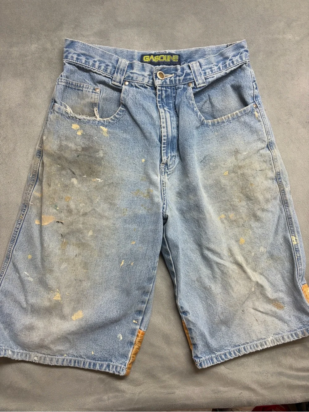 VTG Gasoline Ralph Nakash Denim Shorts 29 Baggy JNCO Style Skate Y2K Distressed